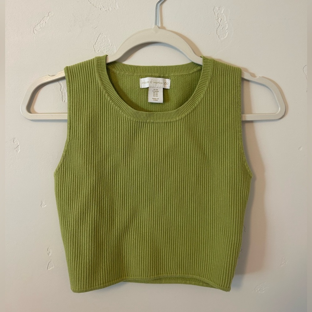 House of Harlow 1960 Ribbed Crop Tank Top Sz M